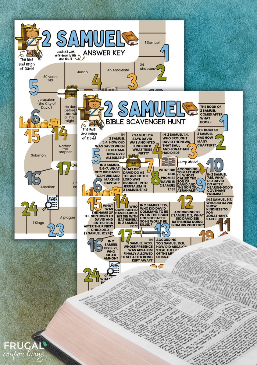 2 Samuel Bible Scavenger Hunt Printable - Old Testament Bible Trivia ...