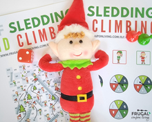 Load image into Gallery viewer, Elf Game Board Sledding & Climbing with Spinners