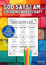 Load image into Gallery viewer, God Says I Am Coloring Wheel