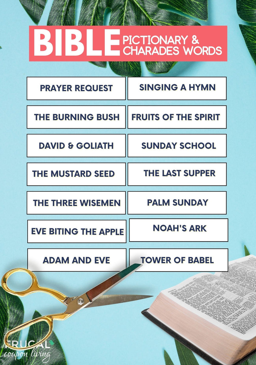 144 Bible Charades & Pictionary Game Cards - Print Now! – Frugal Coupon ... 144 Bible Charades & Pictionary Game Cards - Print Now! – Frugal Coupon ...
