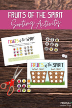Load image into Gallery viewer, Fruits of the Spirit Worksheet Sorting Activity