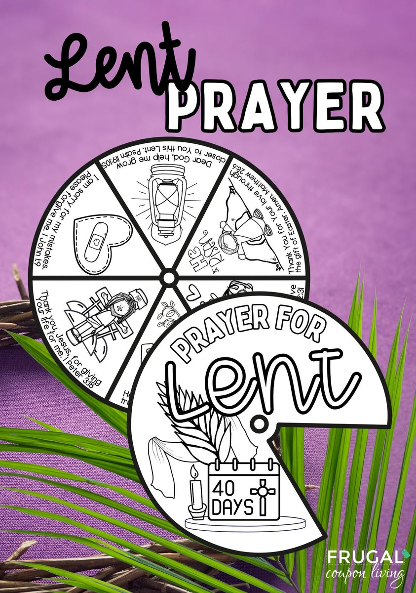 Lent Prayer Coloring Wheel for Kids: Christian Craft for 40 Days of ...