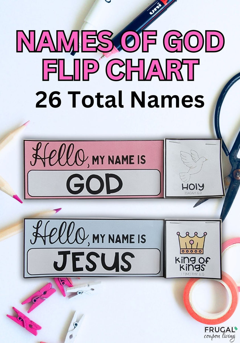 names-of-jesus-attributes-of-god-craft-flipbook-for-kids-frugal-coupon-living for Free Printable Names Of God Names of Jesus, Attributes of God Craft Flipbook for Kids – Frugal Coupon Living for Free Printable Names Of God