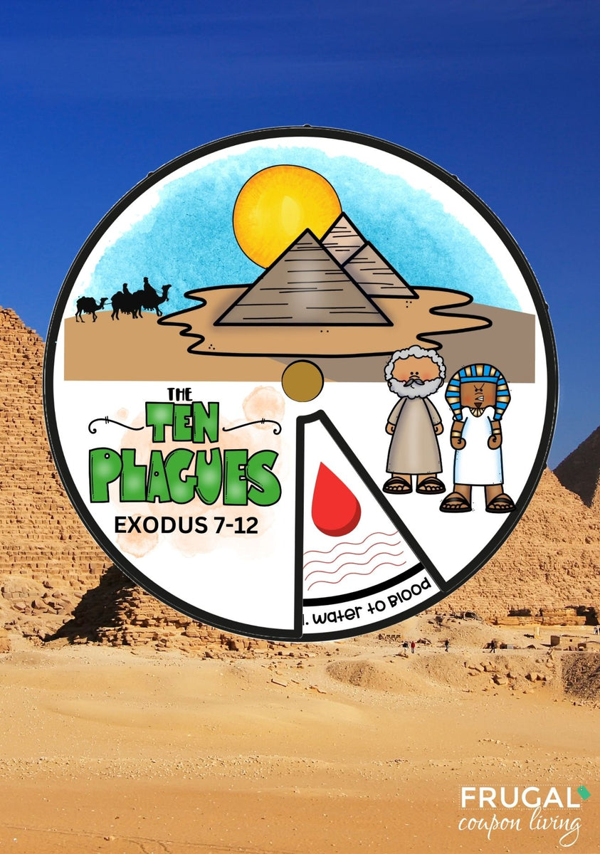10 Plagues of Egypt Craft Printable - Color Wheel and Coloring Page – Frugal Coupon Living for 10 Plagues Wheel Printable Free