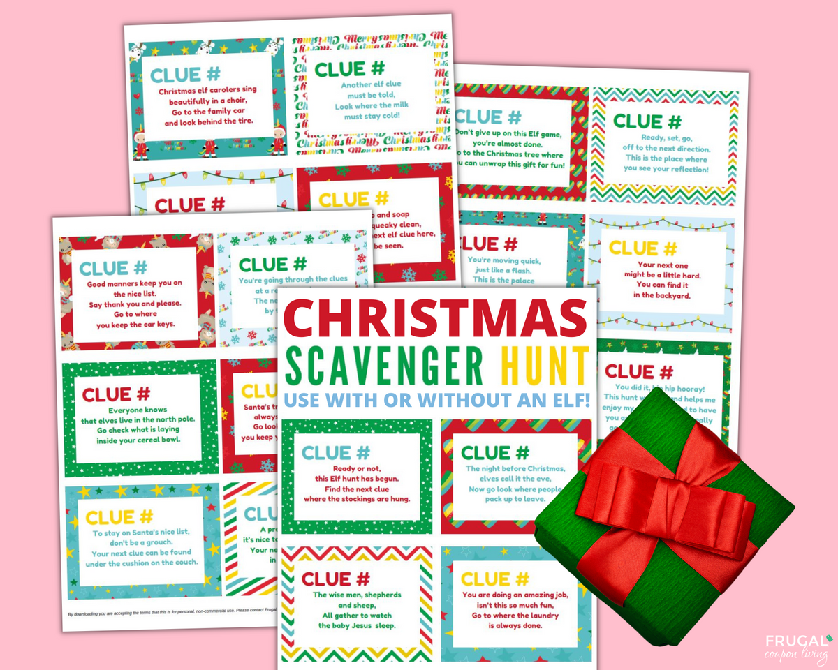 Elf Christmas Scavenger Hunt - 22 Clues (with or without an Elf ...
