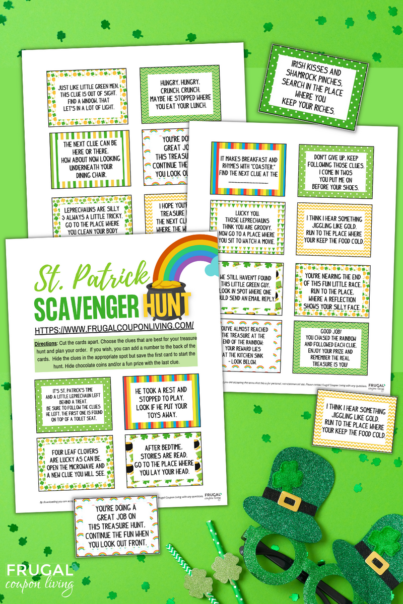 leprechaun-st-patrick-s-day-scavenger-hunt-printable-clues-frugal-coupon-living for Free Printable Leprechaun Scavenger Hunt Clues Leprechaun St. Patrick's Day Scavenger Hunt Printable Clues – Frugal Coupon Living for Free Printable Leprechaun Scavenger Hunt Clues