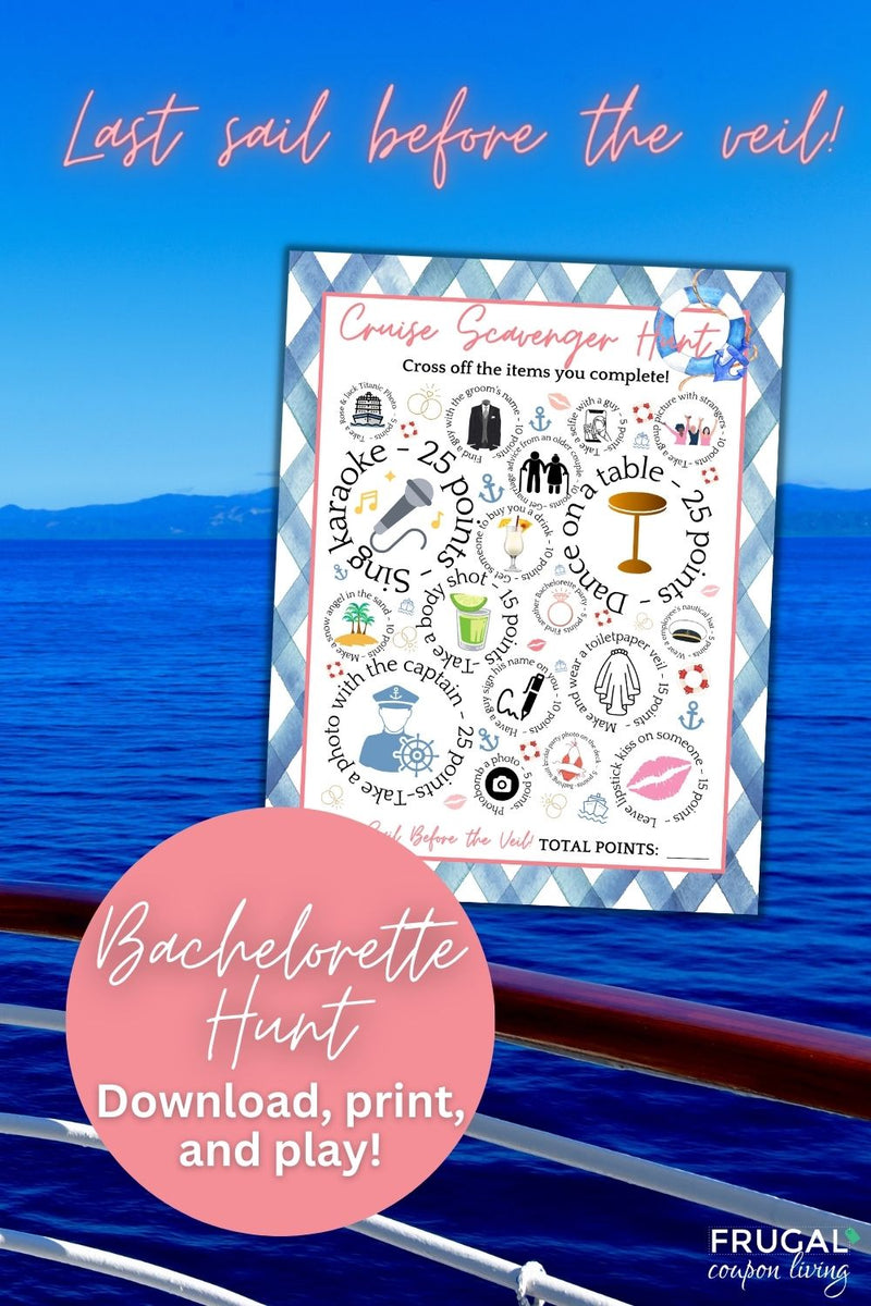 Nautical Cruise Bachelorette Scavenger Hunt Printable for the Bride – Frugal Coupon Living for Free Printable Bachelorette Scavenger Hunt