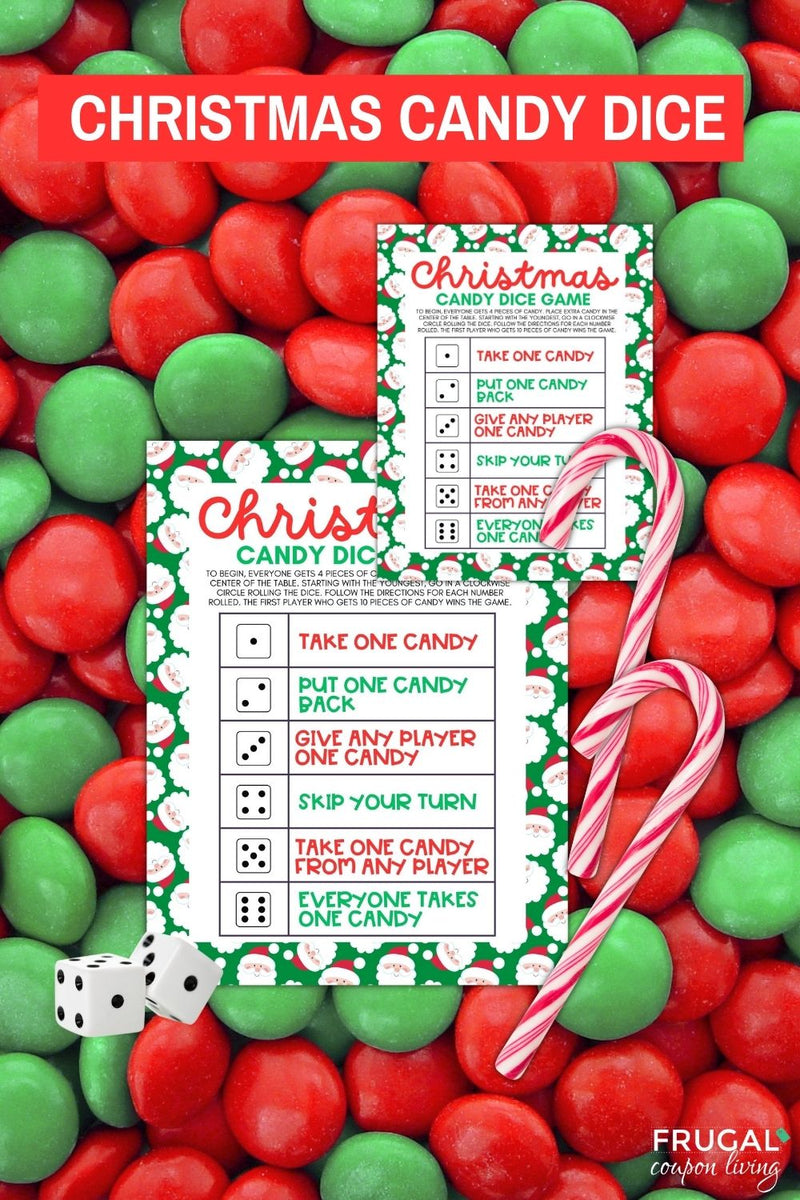 Fun Christmas Candy Dice Game for Kids - Print Today! – Frugal Coupon Living for Christmas Candy Dice Game Free Printable