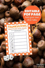 Load image into Gallery viewer, Thanksgiving Gratitude Dice Game