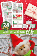 Load image into Gallery viewer, Elf Advent Calendar Bible Verses for Kids (24-days)