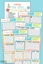 Load image into Gallery viewer, Family Game Night - Game Instructions & Game Bucket List
