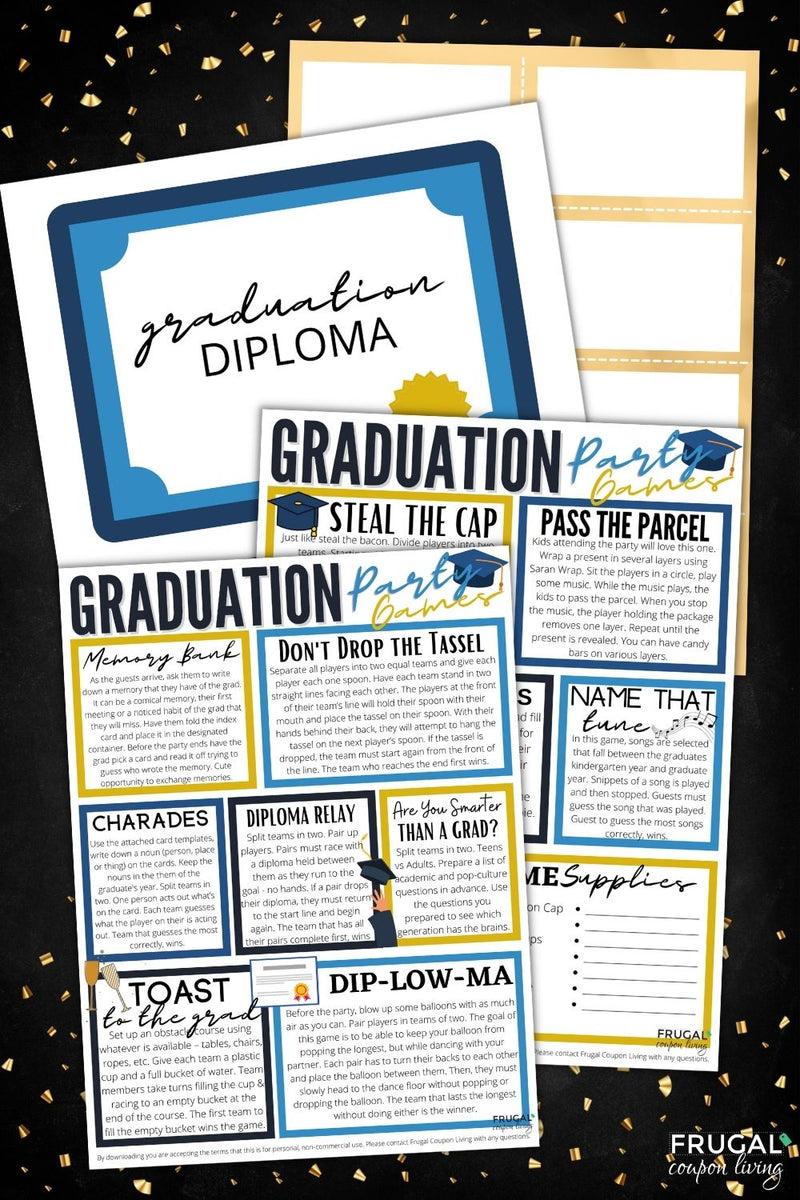 Graduation Party Games - Directions and Supply List Printable Frugal Coupon Living Graduation Party Games - Directions and Supply List Printable Frugal Coupon Living