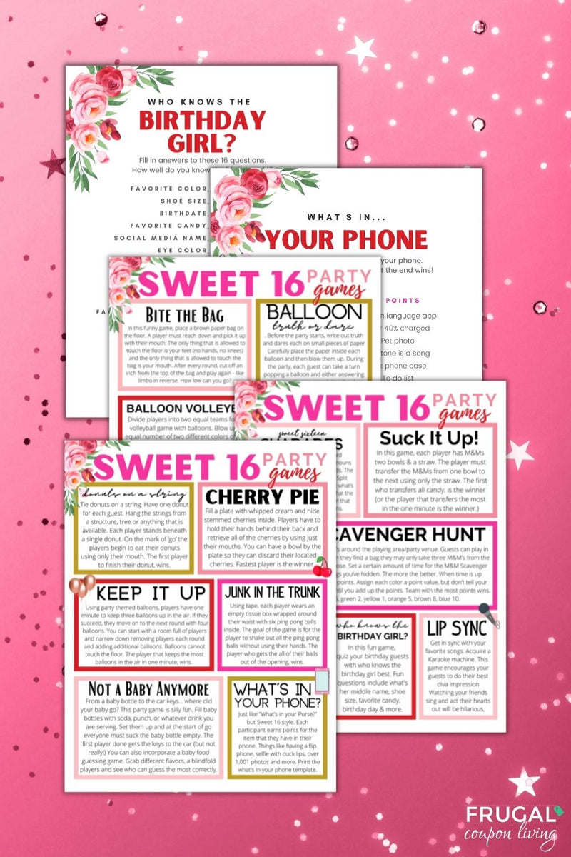 The Best Sweet 16 Birthday Party Ideas - Printable Games for Teens – Frugal Coupon Living the-best-sweet-16-birthday-party-ideas-printable-games-for-teens-frugal-coupon-living
