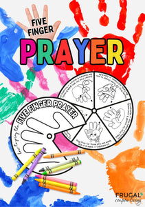 5 Finger Prayer Coloring Wheel