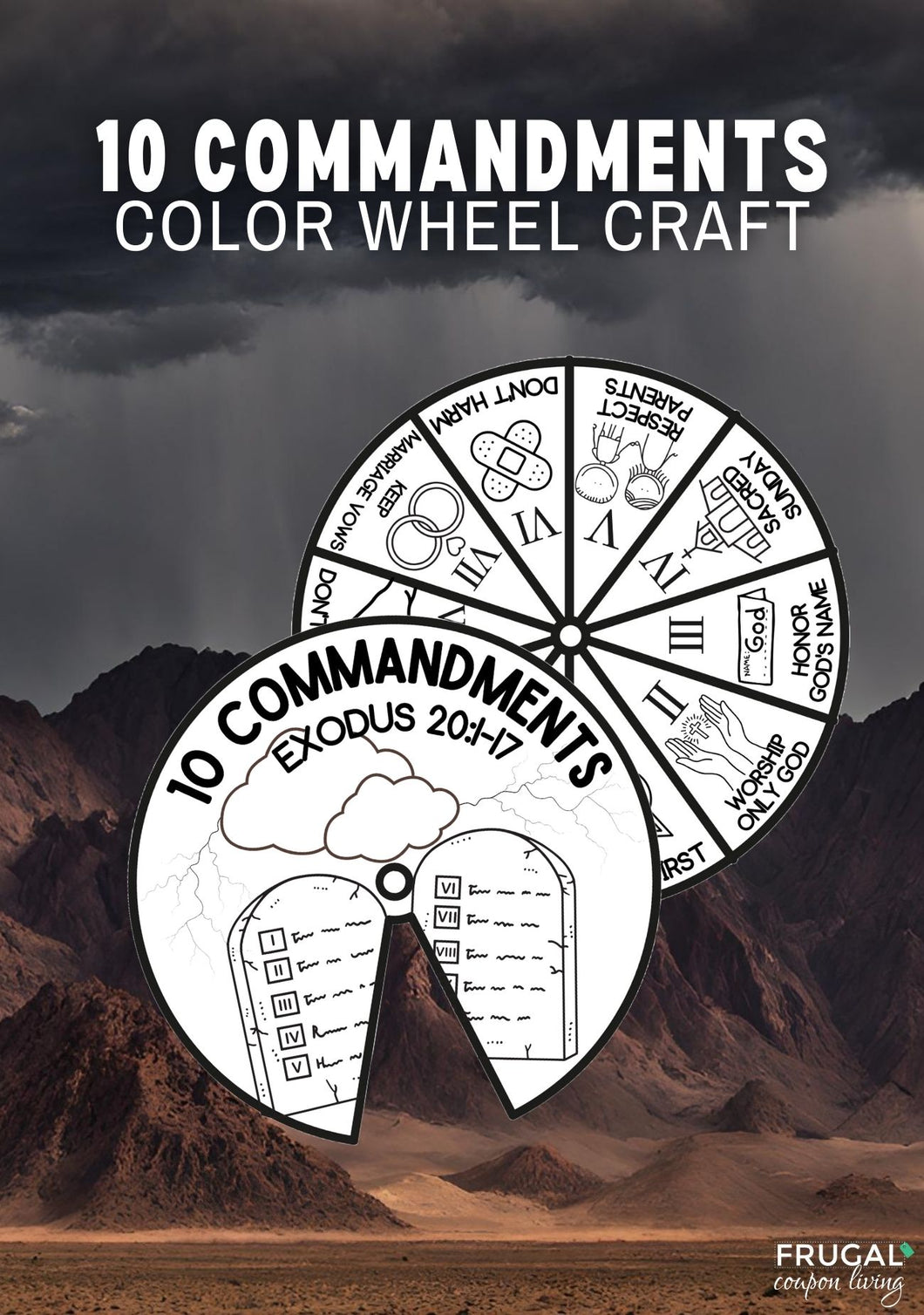 Ten Commandments Printable Coloring Wheel