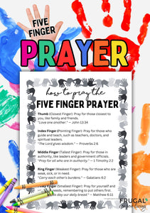 5 Finger Prayer Coloring Wheel