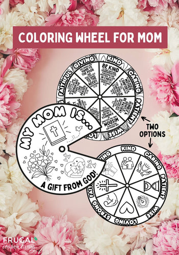 Mother's Day Coloring Wheel - Attributes of Mom