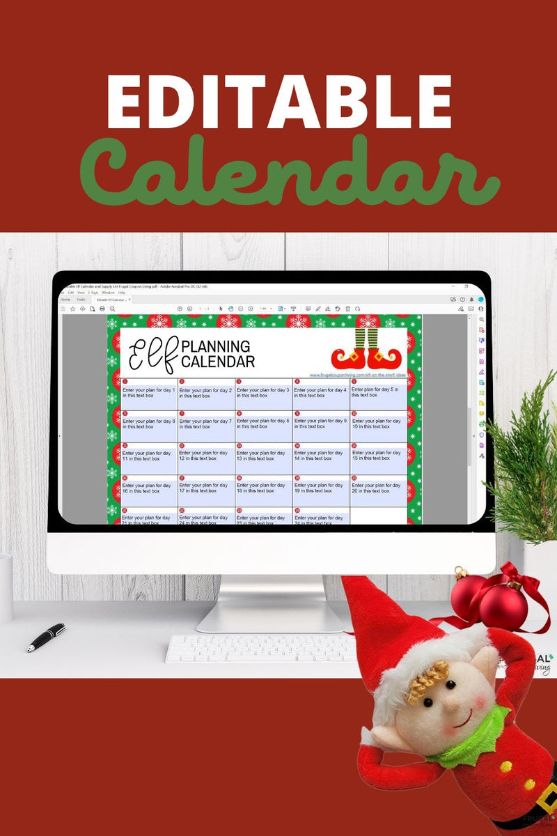 Editable Elf Planning Calendar Printable to Organize Elf Ideas – Frugal ...