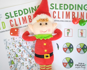 Elf Game Board Sledding & Climbing with Spinners