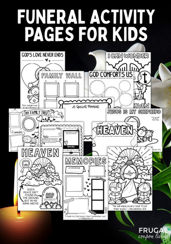 Funeral Activity Pages for Kids