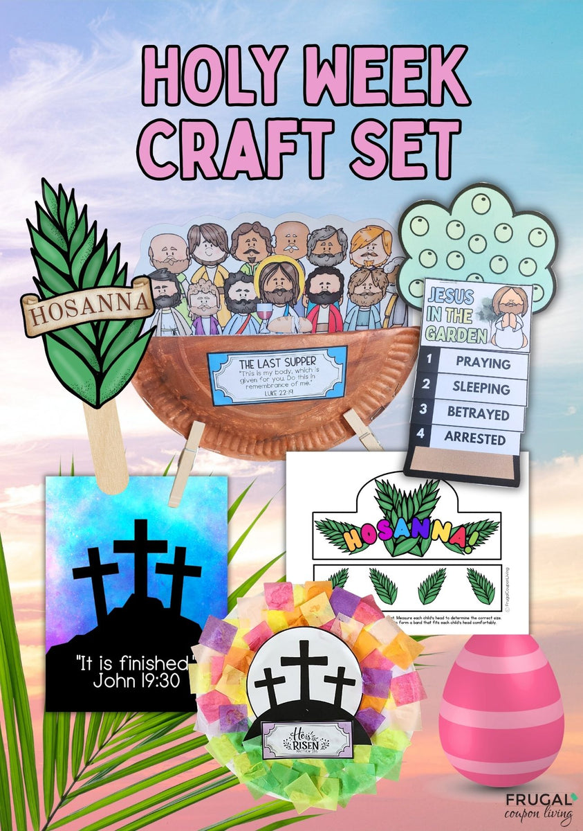 Holy Week Craft Set: Palms, Last Supper, Garden, Good Friday, Risen ...