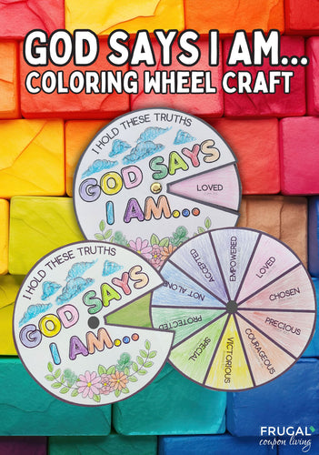 God Says I Am Coloring Wheel