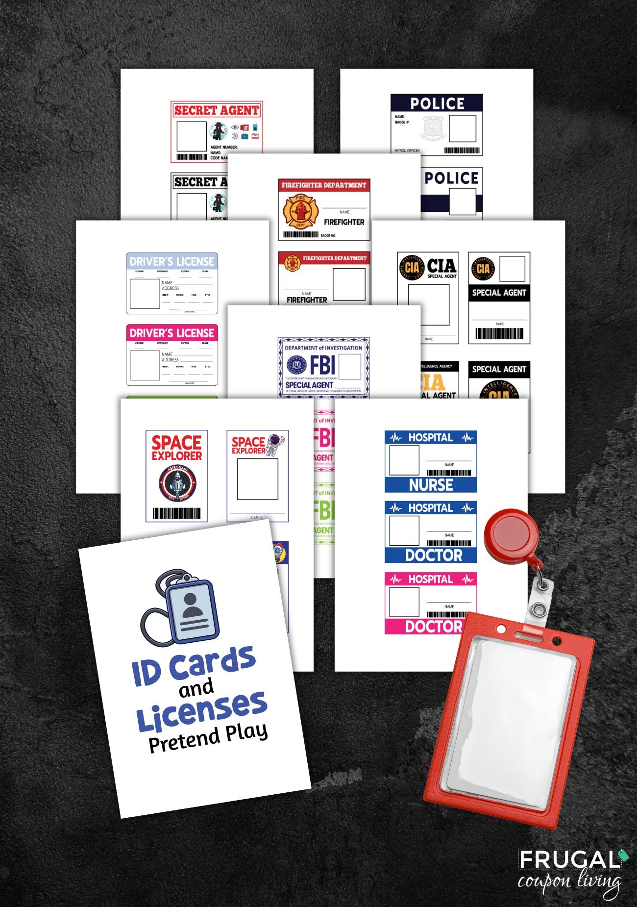 Playid Printable Kids' ID Badge & Card Printables - Pretend Play for Kids! – Frugal ...