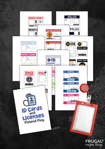 Dramatic Play ID Badges & Licenses