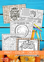 Load image into Gallery viewer, Thanksgiving Coloring Placemats