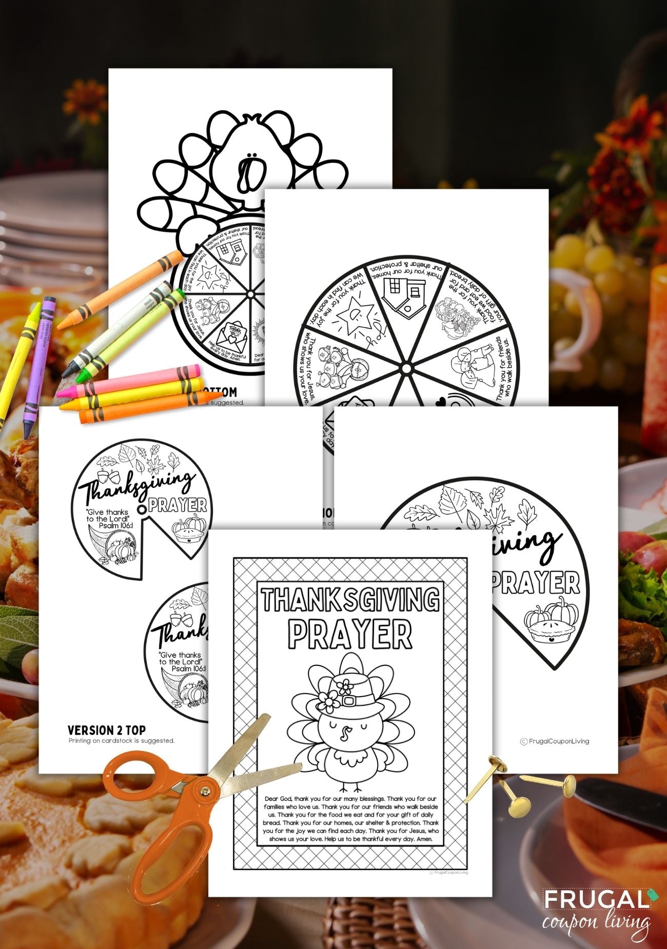 Thanksgiving Prayer Craft - Coloring Wheel Turkey Activity – Frugal ...