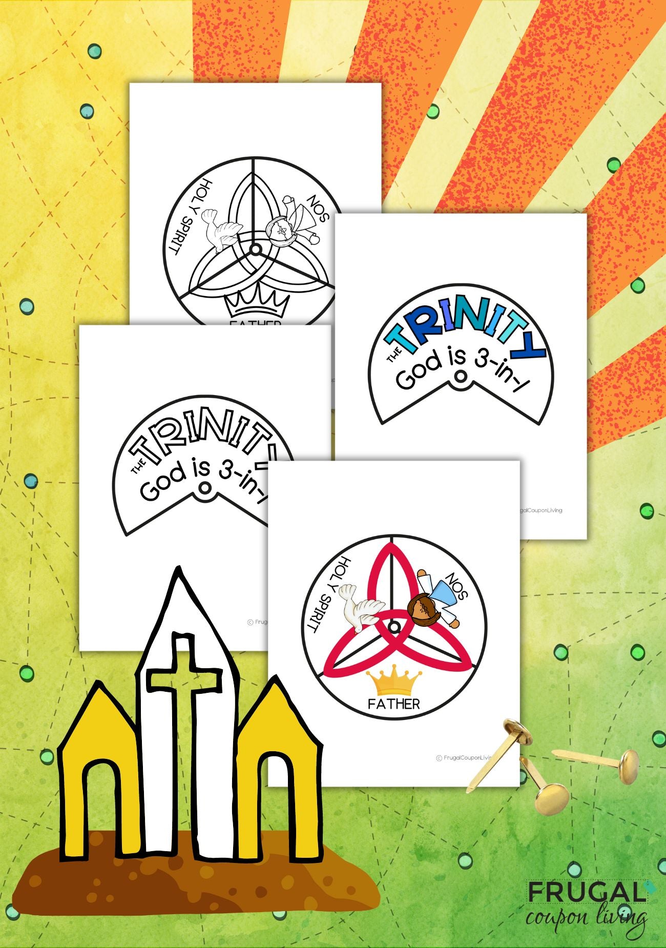 Printable Trinity Signs Holy Trinity Coloring Wheel - Father, Son, the Holy Spirit Printable ...