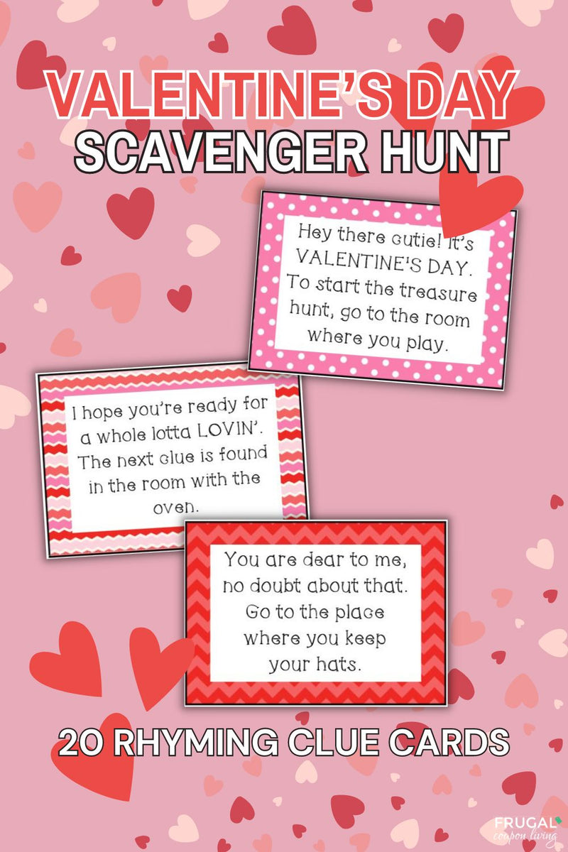 Valentine's Day Scavenger Hunt Riddles Printable PDF – Frugal Coupon Living