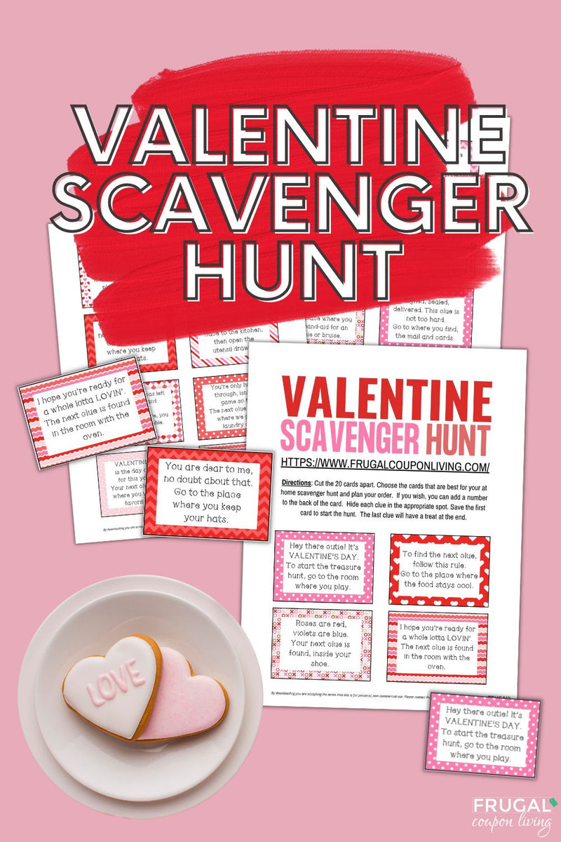 Valentine's Day Scavenger Hunt Riddles Printable PDF – Frugal Coupon Living