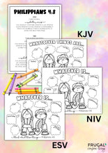 Load image into Gallery viewer, Whatever Is... Philippians 4:8 Activity Sheet