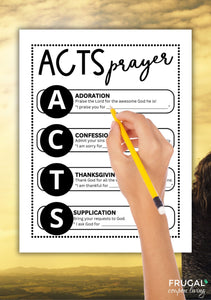 Acts Model Prayer Coloring Wheel & Worksheet