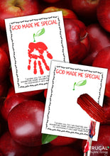 Load image into Gallery viewer, Apple Handprint Art Bible Verse