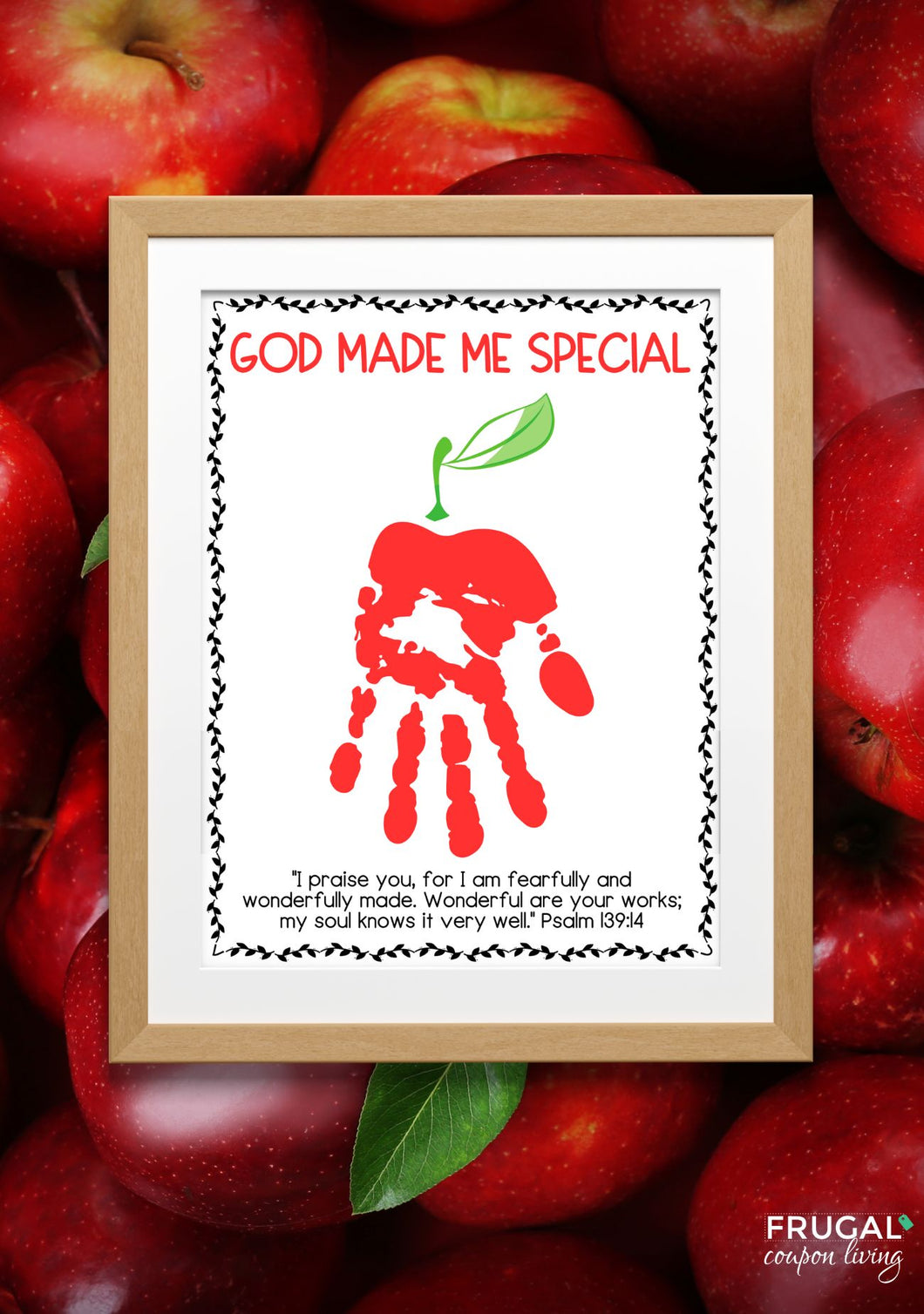 Apple Handprint Art Bible Verse