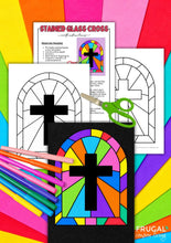 Load image into Gallery viewer, Stained Glass Cross Art