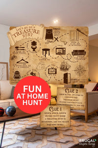 Indoor Treasure Hunt with Map & Clues