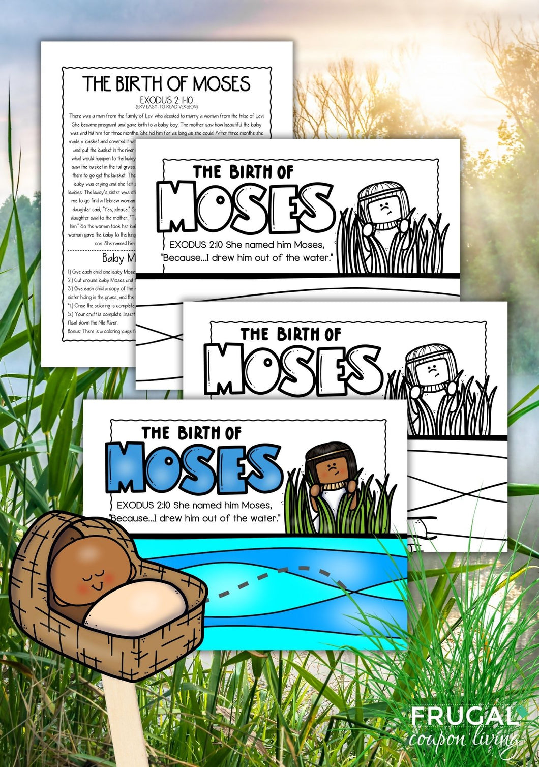 Birth of Moses Craft with Craft Sticks