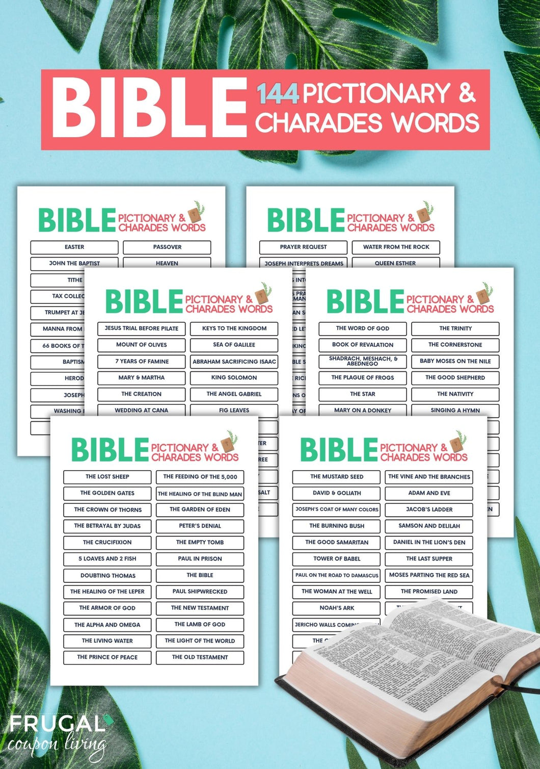 Bible Charades & Pictionary Game Cards