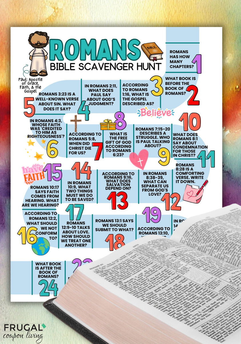 Romans Bible Scavenger Hunt Printable New Testament Bible Trivia