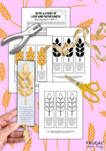 Ruth Coloring Bookmark with Ribbon