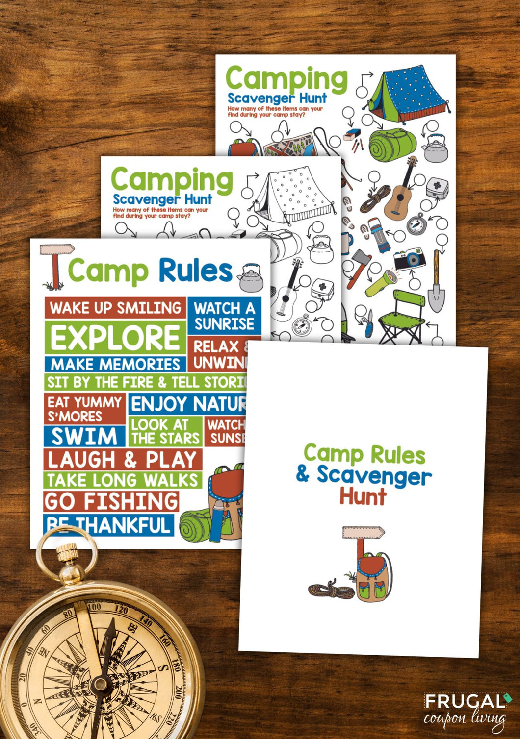 Camping Scavenger Hunt & Camping Word Map