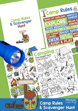 Load image into Gallery viewer, Camping Scavenger Hunt &amp; Camping Word Map