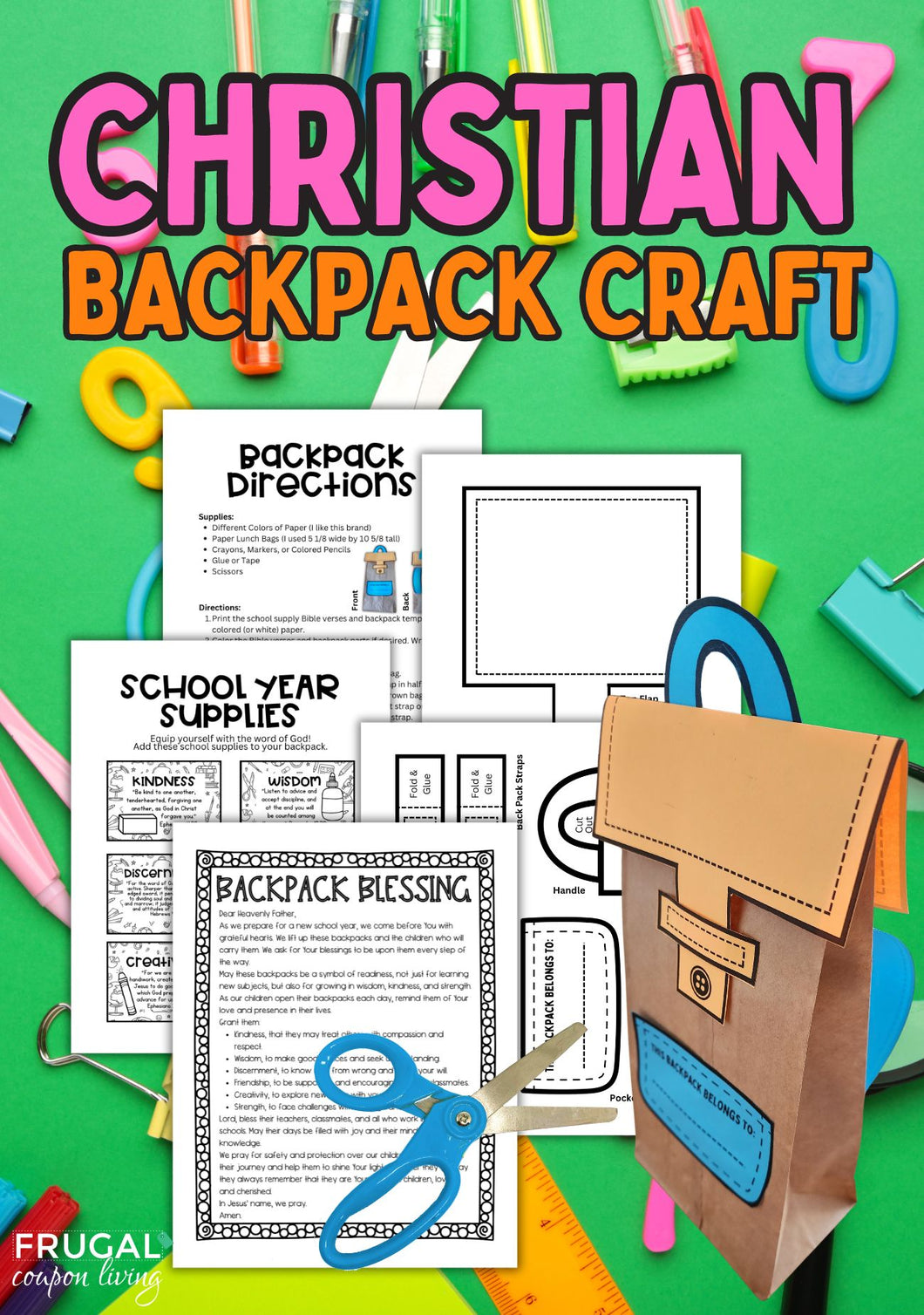 back to school with god sermon for kids backpack things Christian Brown Bag Backpack Craft with Bible Verses & Blessing Tag – Frugal Coupon Living