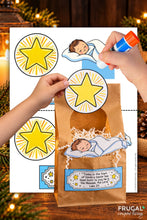 Load image into Gallery viewer, Baby Jesus in a Manger Paper Bag Craft