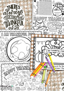 Thanksgiving Coloring Placemats