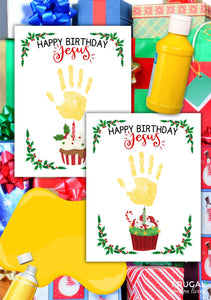 Happy Birthday Jesus Handprint Art