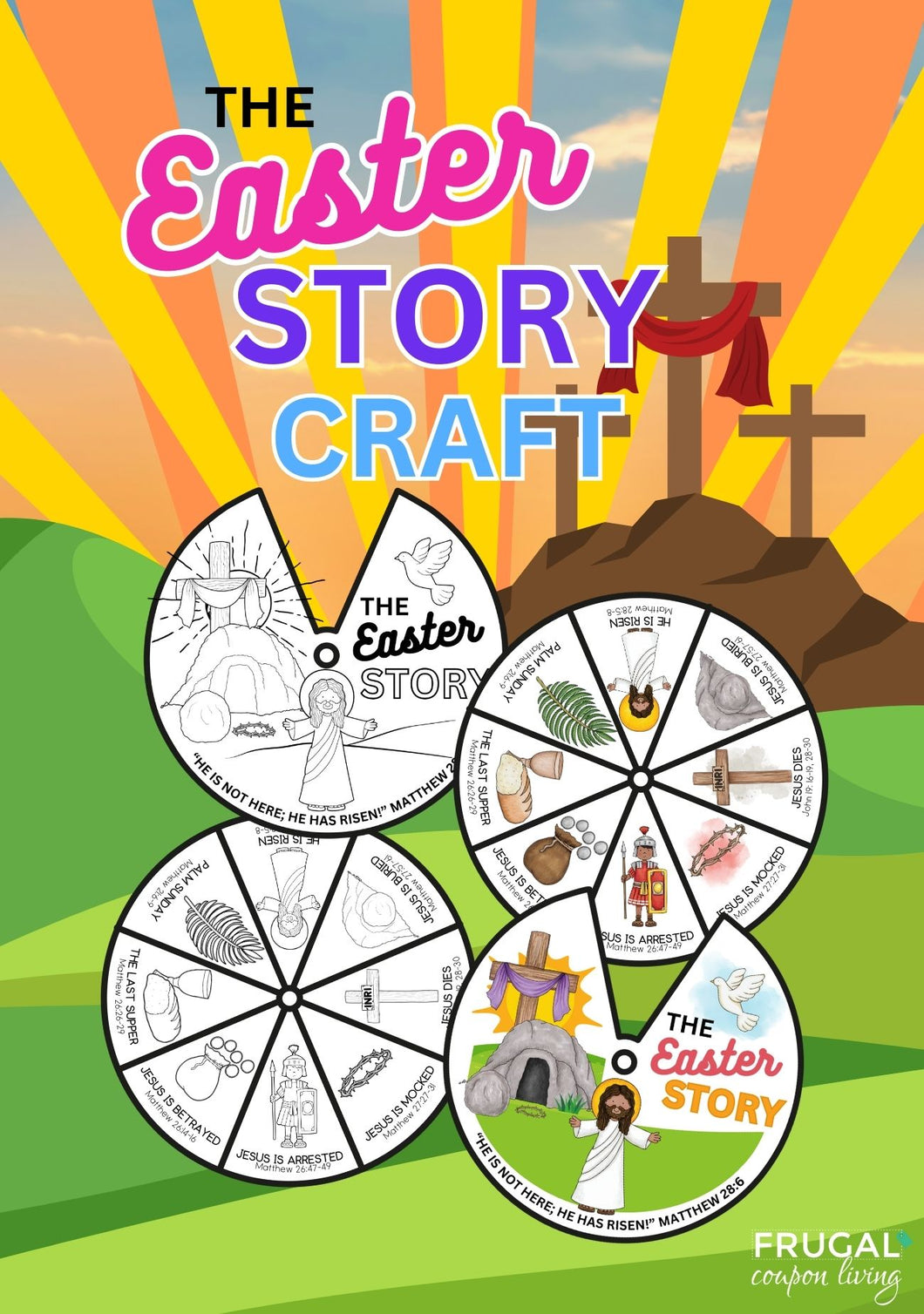 Easter Story Coloring Wheel Craft